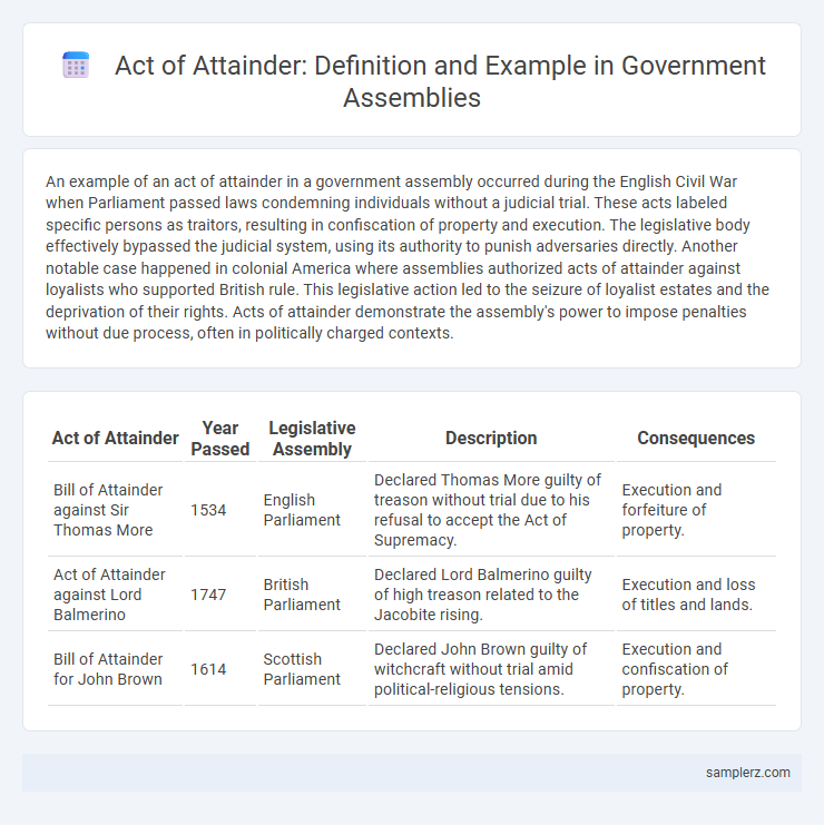 Act of Attainder: Definition and Example in Government Assemblies