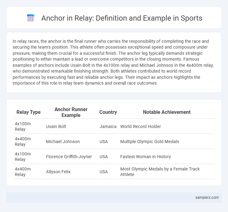 Anchor in Relay: Definition and Example in Sports