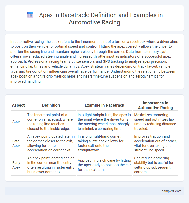Apex in Racetrack: Definition and Examples in Automotive Racing