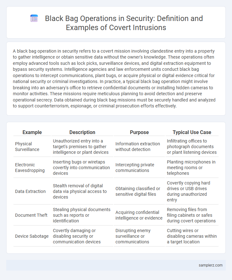 Black Bag Operations in Security: Definition and Examples of Covert Intrusions
