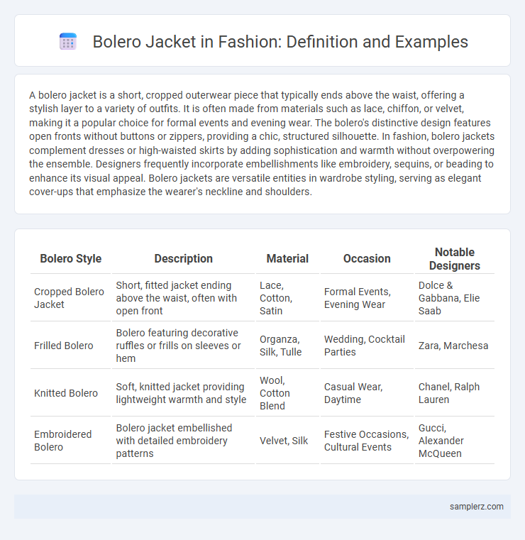 Bolero Jacket in Fashion: Definition and Examples