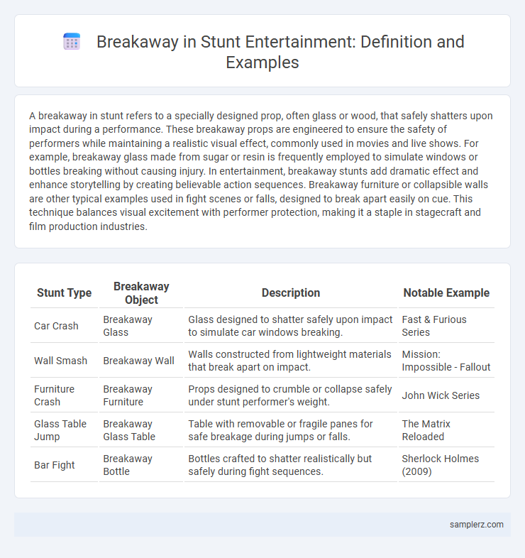 Breakaway in Stunt Entertainment: Definition and Examples
