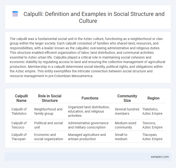 Calpulli: Definition and Examples in Social Structure and Culture