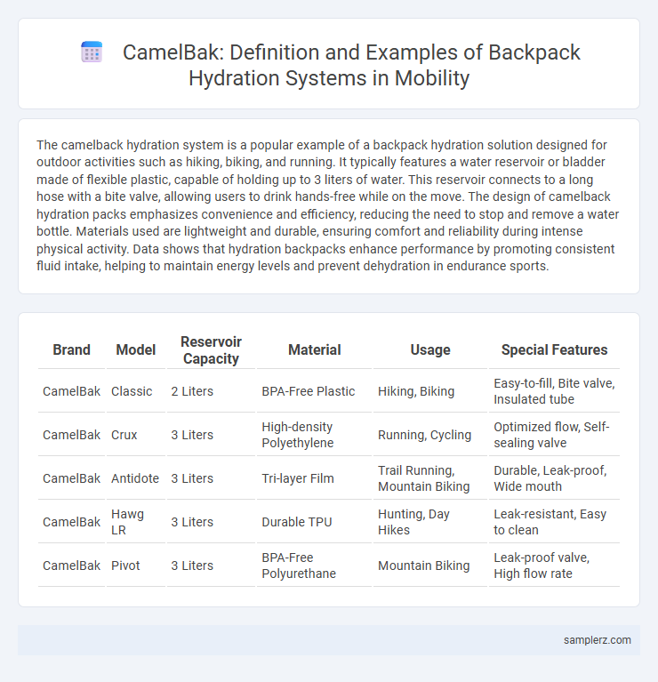 CamelBak: Definition and Examples of Backpack Hydration Systems in Mobility