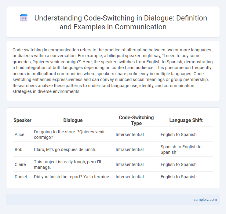 Understanding Code-Switching in Dialogue: Definition and Examples in Communication