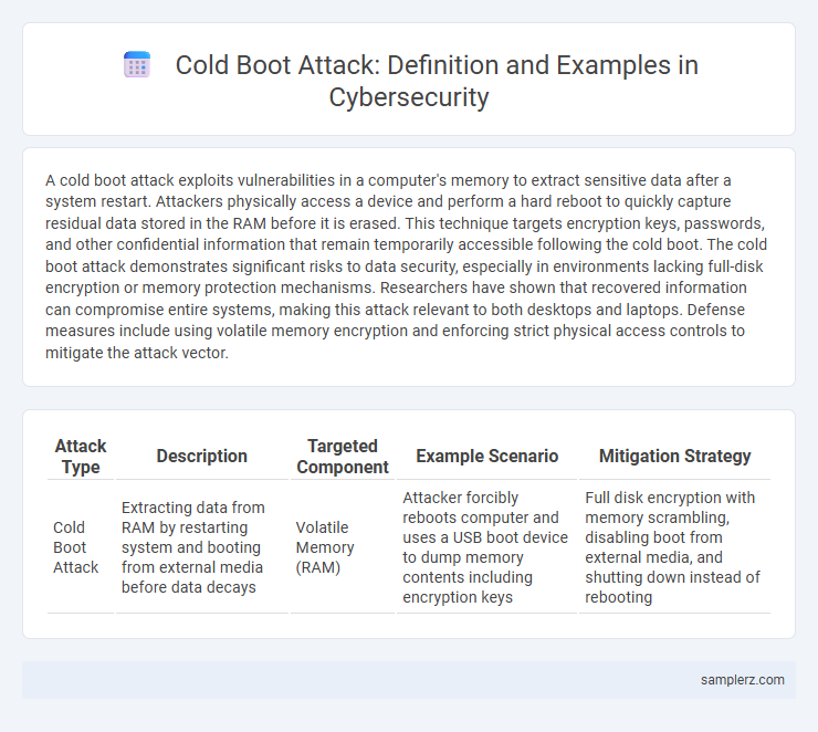 Cold Boot Attack: Definition and Examples in Cybersecurity