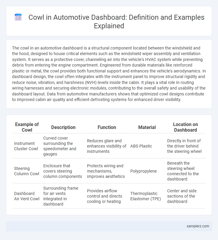 Cowl in Automotive Dashboard: Definition and Examples Explained