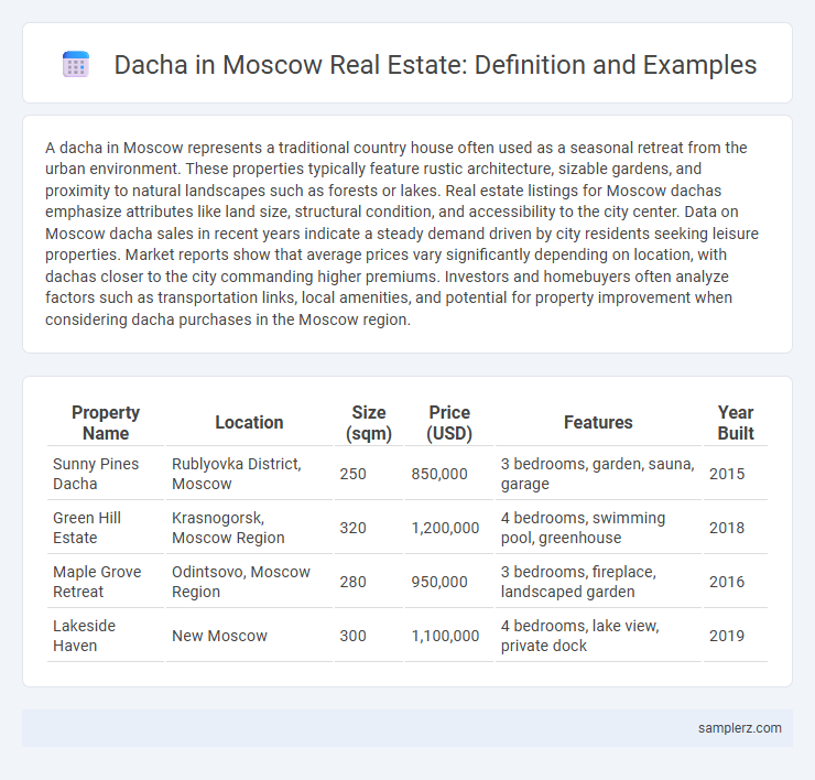 Dacha in Moscow Real Estate: Definition and Examples