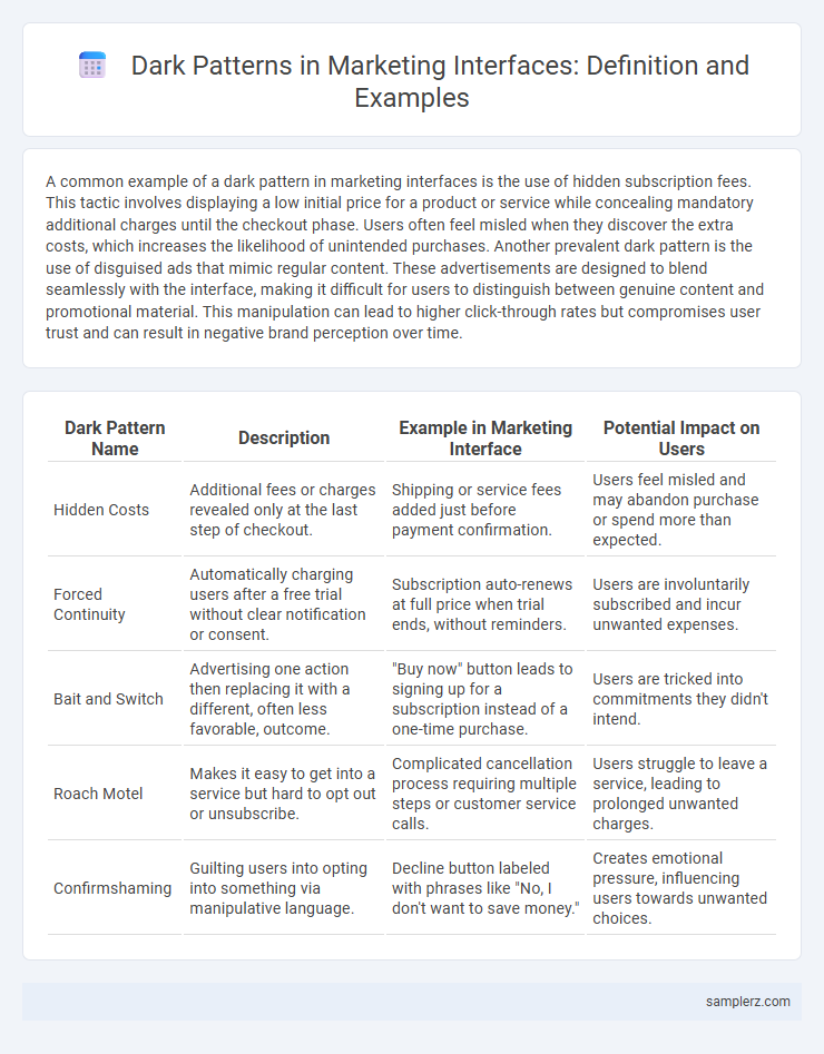 Dark Patterns in Marketing Interfaces: Definition and Examples