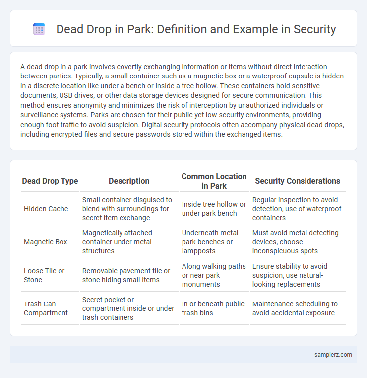 Dead Drop in Park: Definition and Example in Security