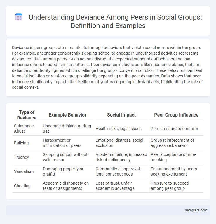 Understanding Deviance Among Peers in Social Groups: Definition and Examples