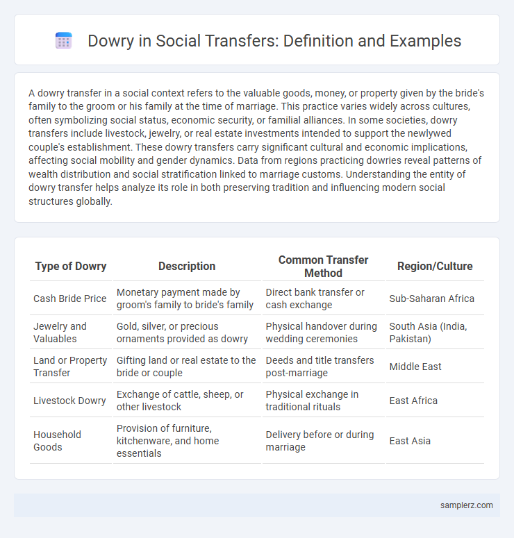Dowry in Social Transfers: Definition and Examples