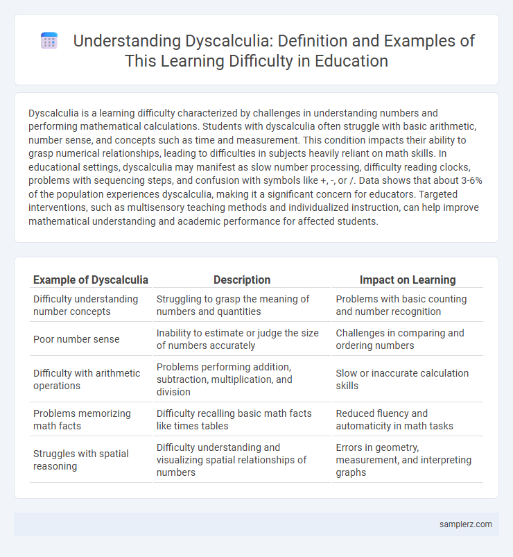 Understanding Dyscalculia: Definition and Examples of This Learning Difficulty in Education