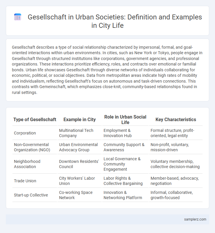 Gesellschaft in Urban Societies: Definition and Examples in City Life