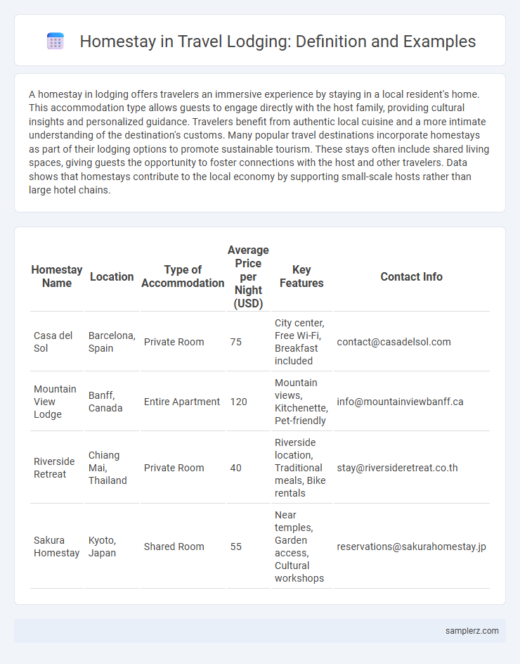 Homestay in Travel Lodging: Definition and Examples
