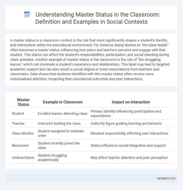 Understanding Master Status in the Classroom: Definition and Examples in Social Contexts