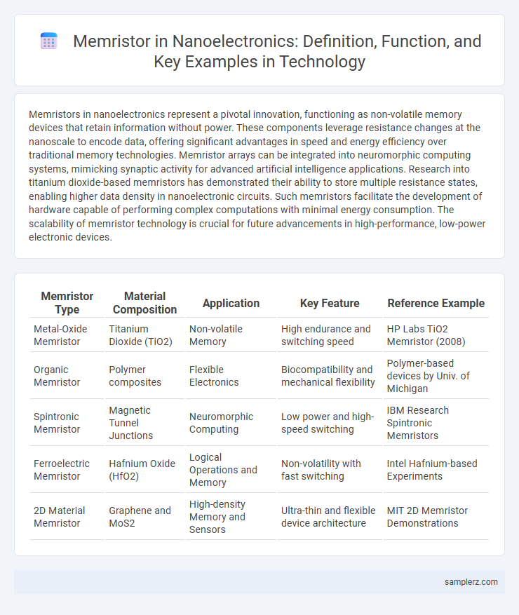Memristor in Nanoelectronics: Definition, Function, and Key Examples in Technology