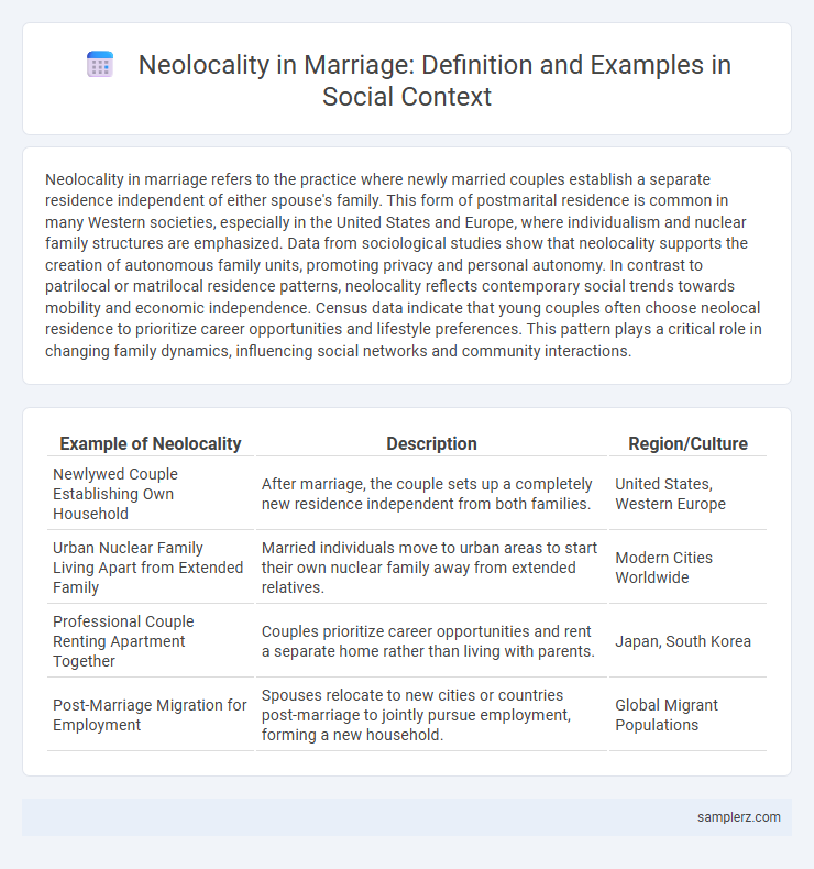 Neolocality in Marriage: Definition and Examples in Social Context
