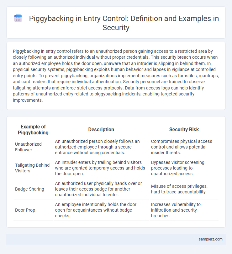 Piggybacking in Entry Control: Definition and Examples in Security