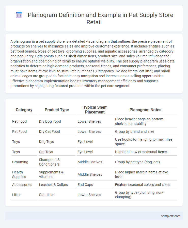 Planogram Definition and Example in Pet Supply Store Retail