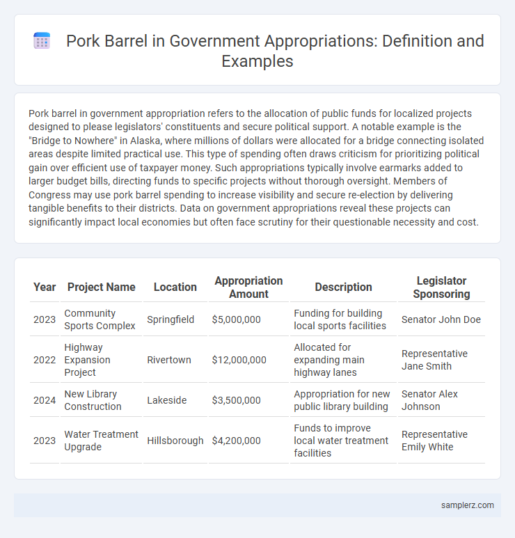 Pork Barrel in Government Appropriations: Definition and Examples
