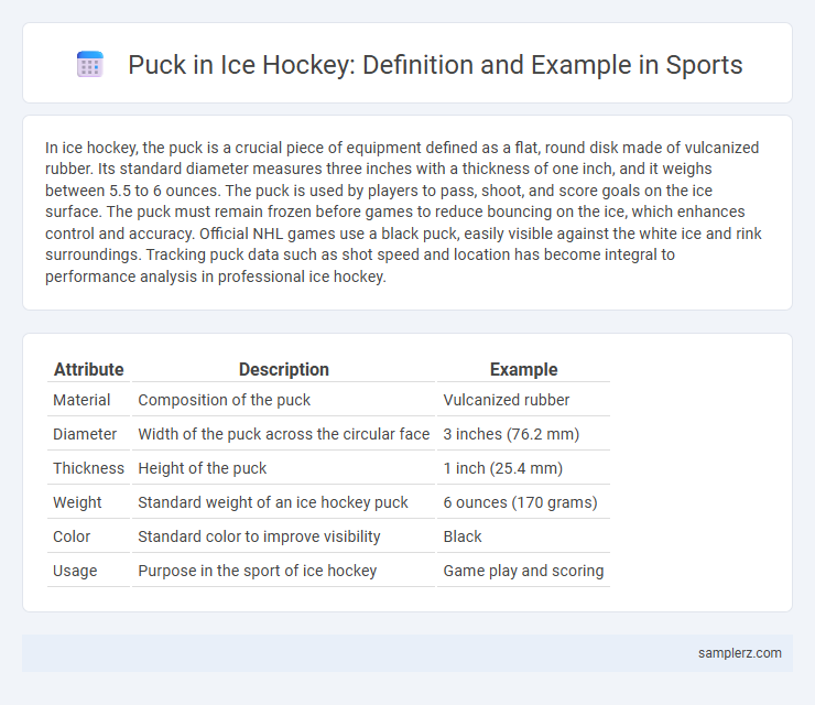 Puck in Ice Hockey: Definition and Example in Sports