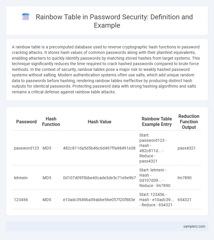 Rainbow Table in Password Security: Definition and Example