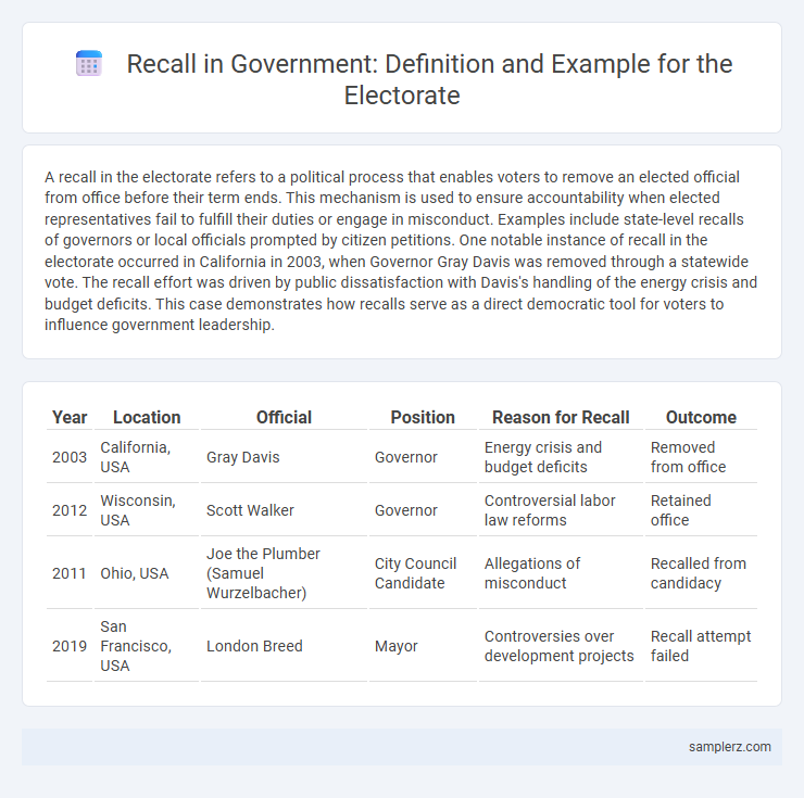 Recall in Government: Definition and Example for the Electorate