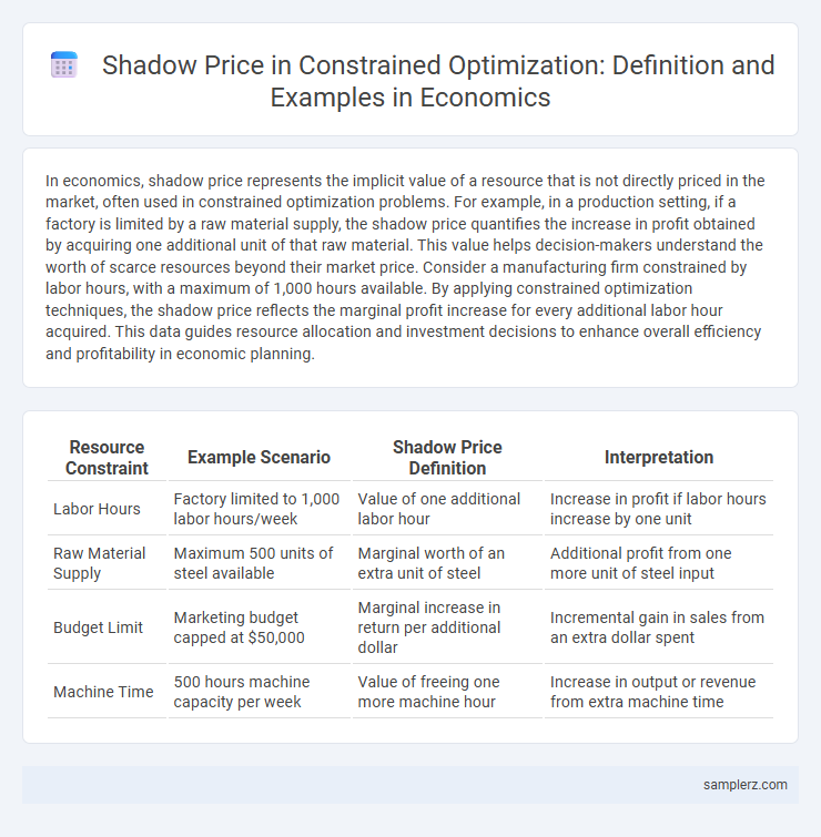 Shadow Price in Constrained Optimization: Definition and Examples in Economics
