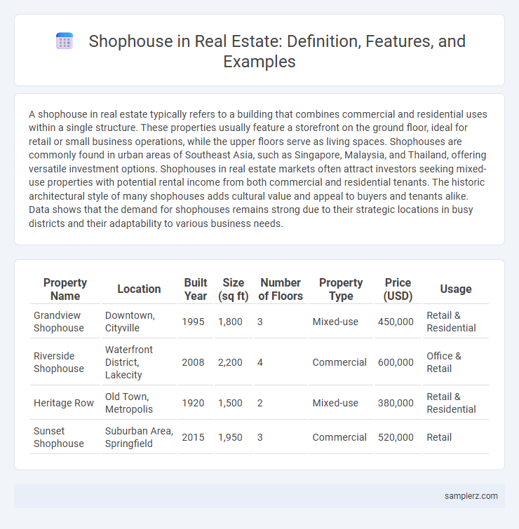 Shophouse in Real Estate: Definition, Features, and Examples