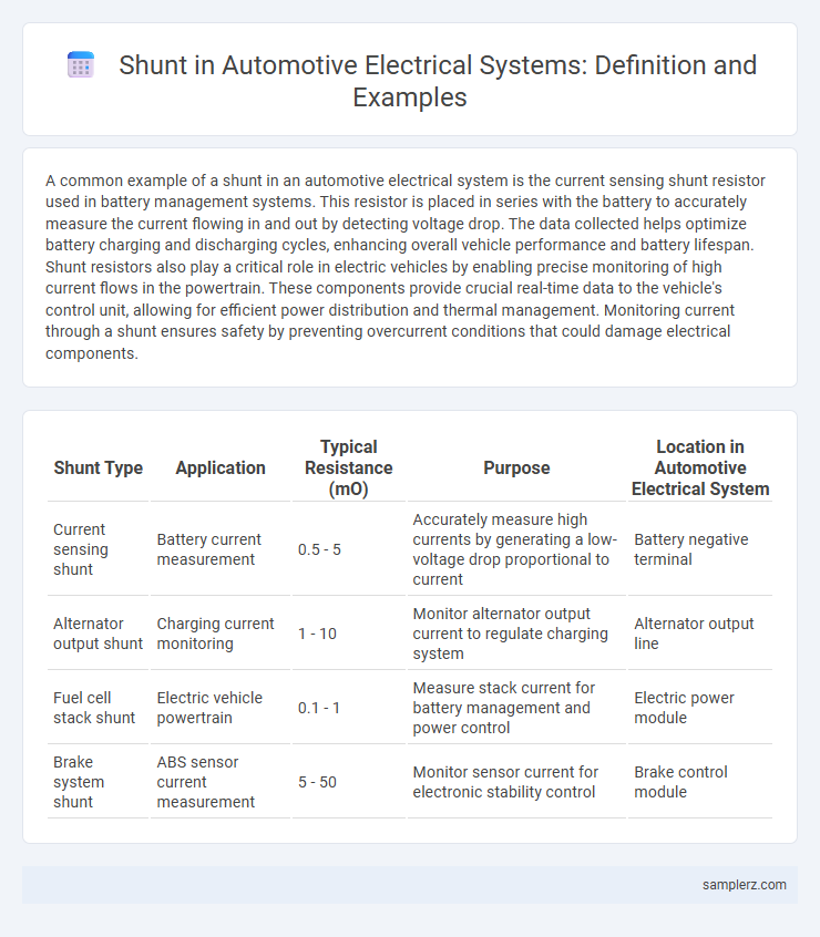 Shunt in Automotive Electrical Systems: Definition and Examples