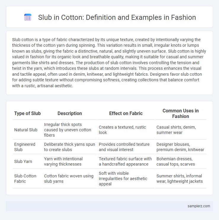 Slub in Cotton: Definition and Examples in Fashion