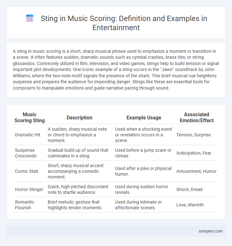 Sting in Music Scoring: Definition and Examples in Entertainment