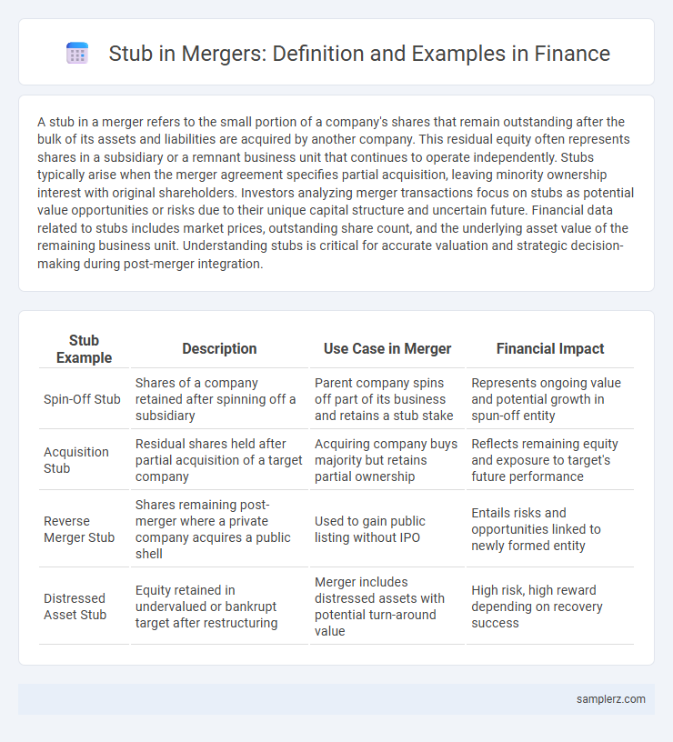 Stub in Mergers: Definition and Examples in Finance