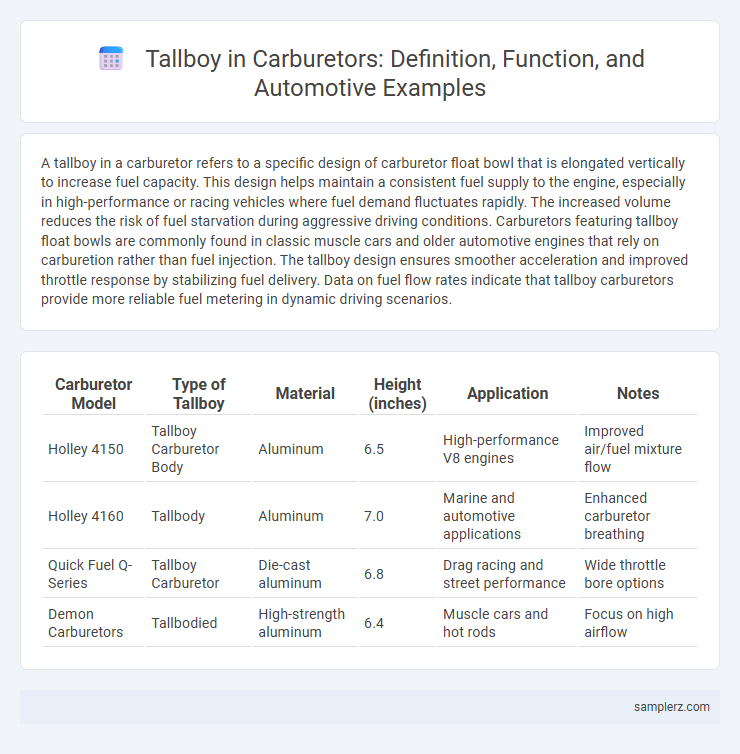 Tallboy in Carburetors: Definition, Function, and Automotive Examples