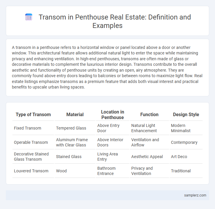 Transom in Penthouse Real Estate: Definition and Examples