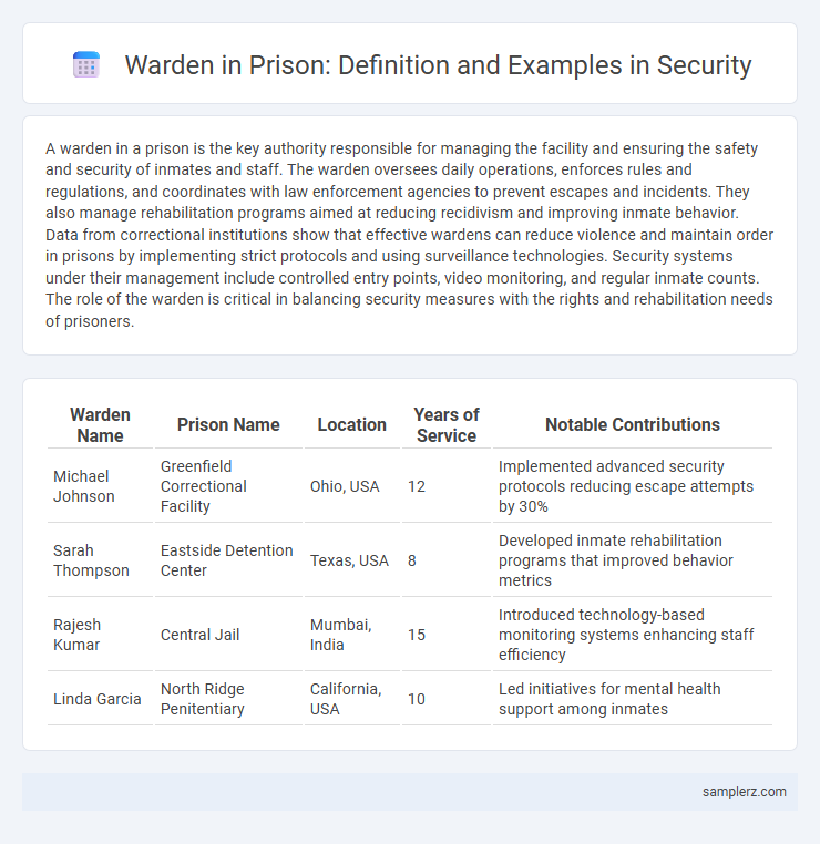 Warden in Prison: Definition and Examples in Security