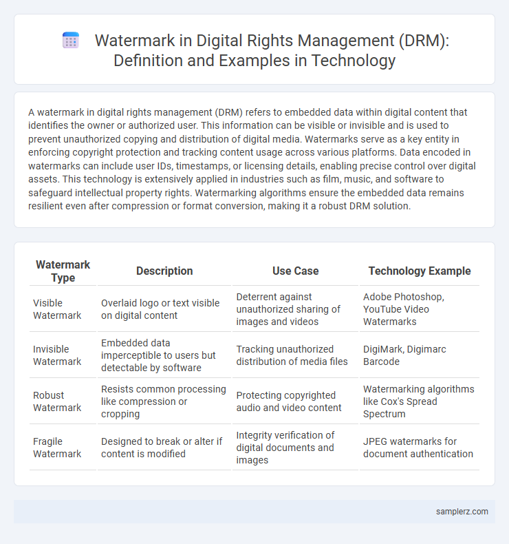 Watermark in Digital Rights Management (DRM): Definition and Examples in Technology