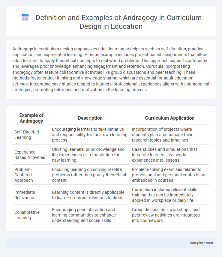 Definition and Examples of Andragogy in Curriculum Design in Education