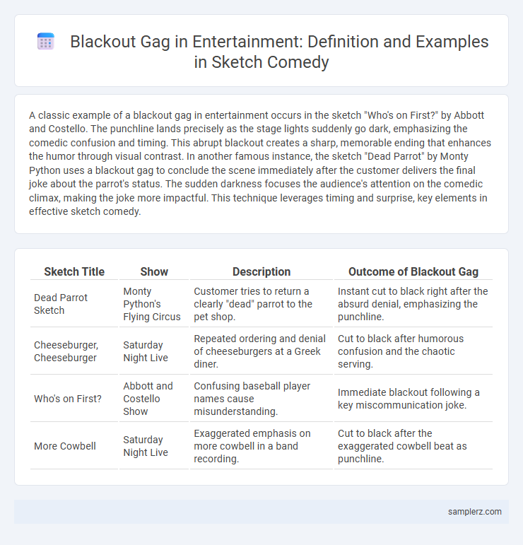 Blackout Gag in Entertainment: Definition and Examples in Sketch Comedy