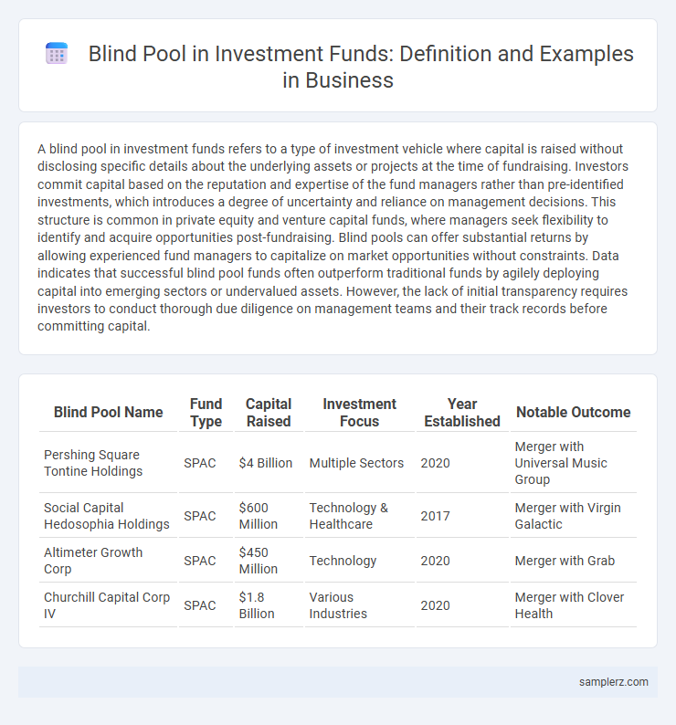 Blind Pool in Investment Funds: Definition and Examples in Business