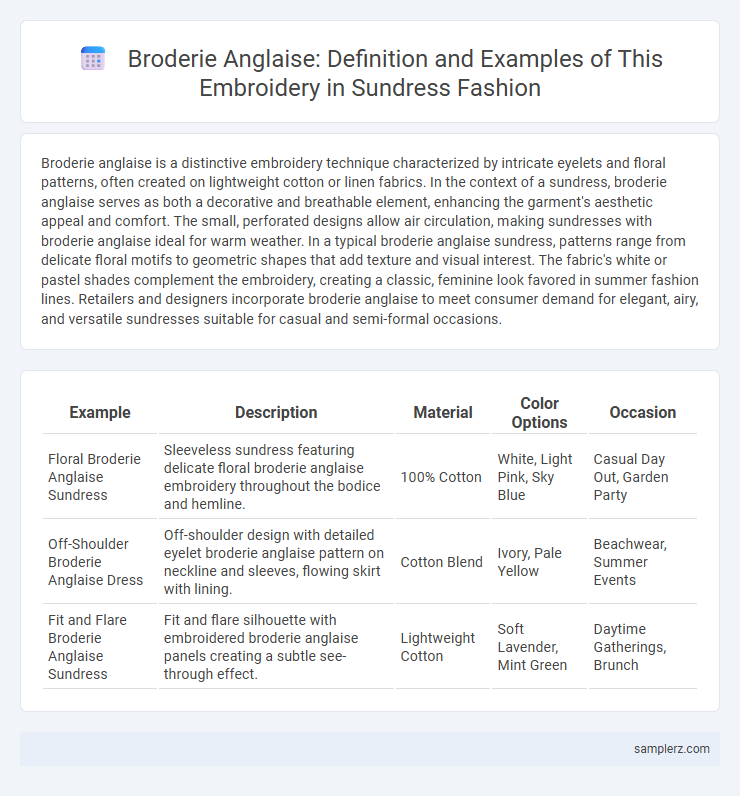 Broderie Anglaise: Definition and Examples of This Embroidery in Sundress Fashion