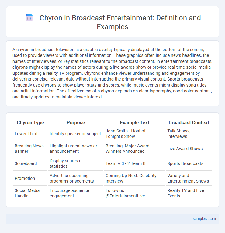 Chyron in Broadcast Entertainment: Definition and Examples