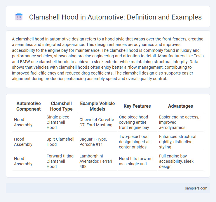 Clamshell Hood in Automotive: Definition and Examples