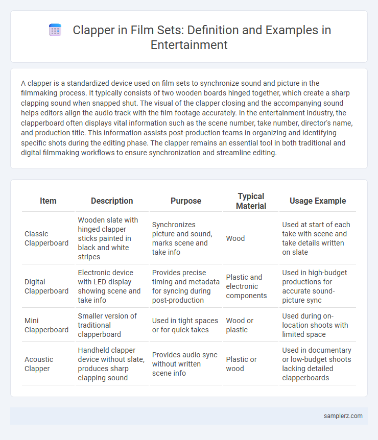 Clapper in Film Sets: Definition and Examples in Entertainment