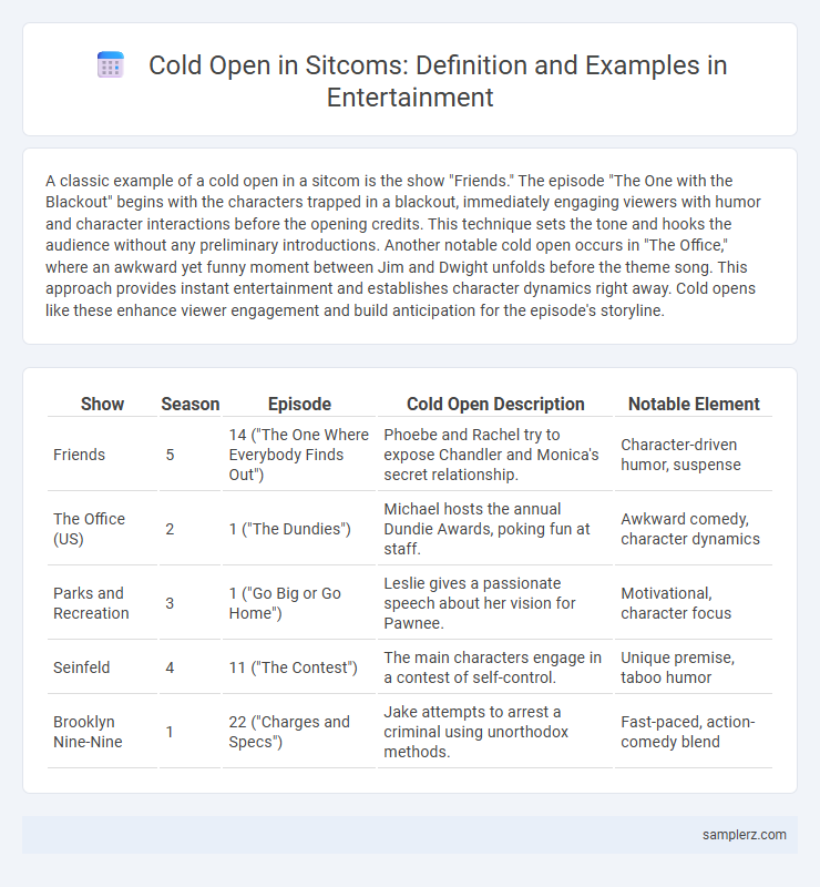 Cold Open in Sitcoms: Definition and Examples in Entertainment