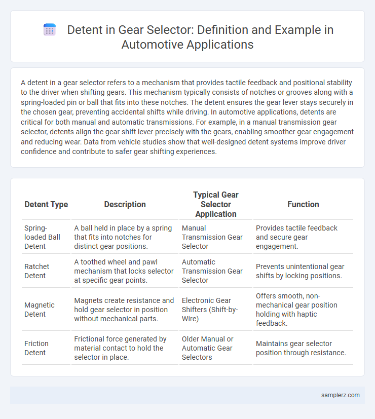 Detent in Gear Selector: Definition and Example in Automotive Applications