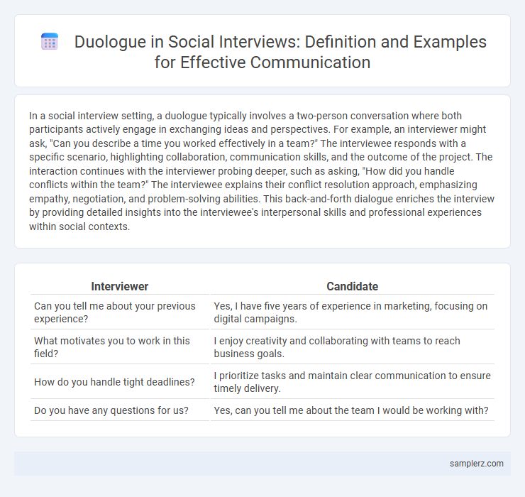 Duologue in Social Interviews: Definition and Examples for Effective Communication