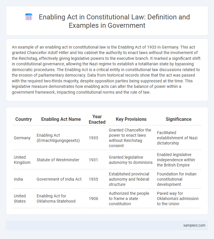 Enabling Act in Constitutional Law: Definition and Examples in Government