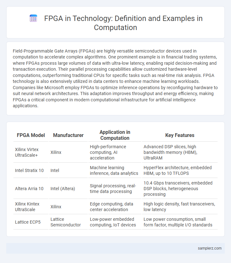 FPGA in Technology: Definition and Examples in Computation